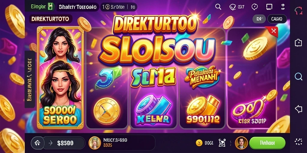 Tampilan gameplay menegangkan dari DIREKTURTOTO saat memutar gulungan Slot.