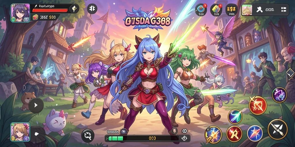 Screenshot utama GG368 menampilkan aksi seru di dunia anime.