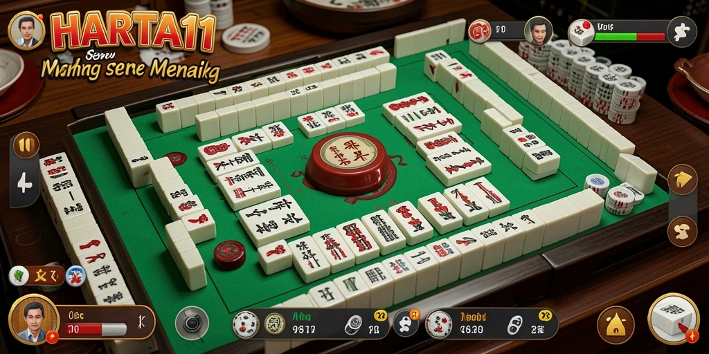Tangkapan layar gameplay HARTA11 menunjukkan keseruan bermain Mahjong.