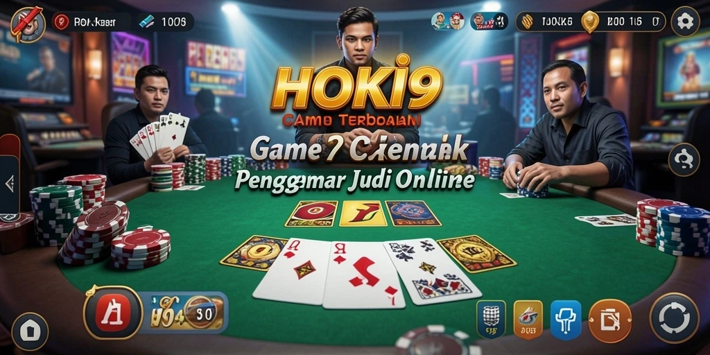 Screenshot HOKI9 menampilkan penggemar poker yang serius saat bermain.