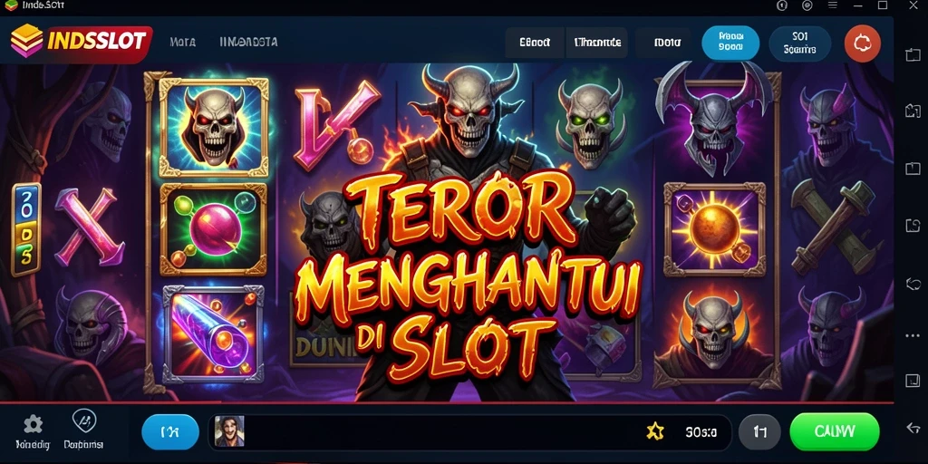 Tampilan gameplay seram di INDSLOT dengan elemen horror yang menegangkan.
