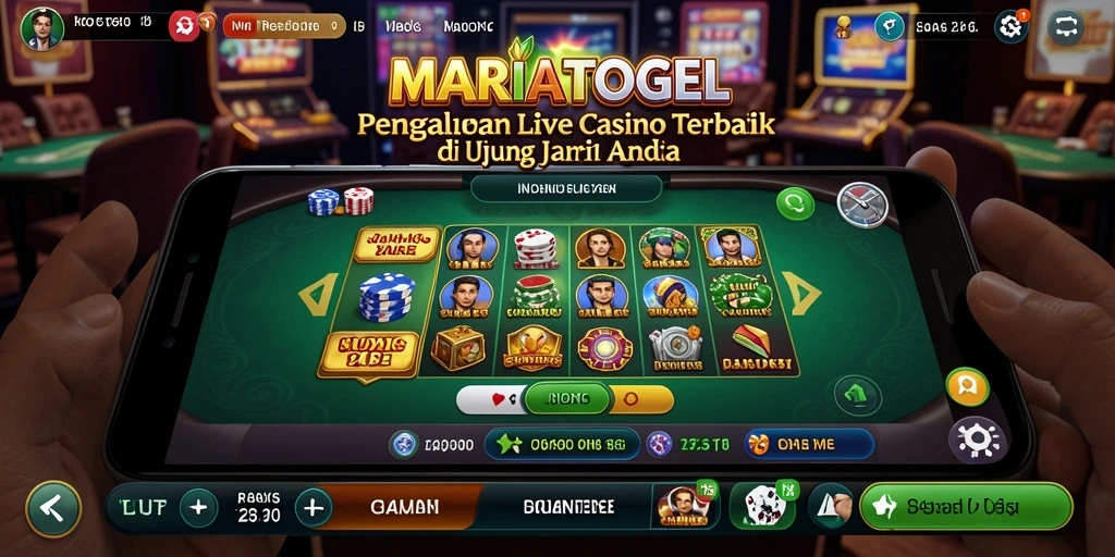 Screenshot gameplay Live Casino MARIATOGEL dengan dealer langsung dan interaksi pemain.