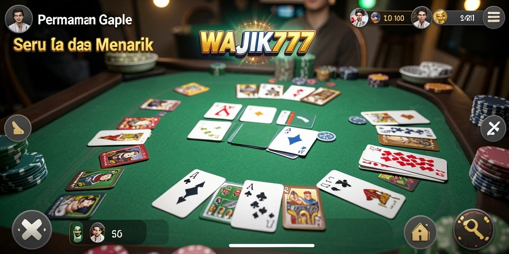 Screenshot gameplay menarik dari WAJIK777 yang menunjukkan suasana Gaple.
