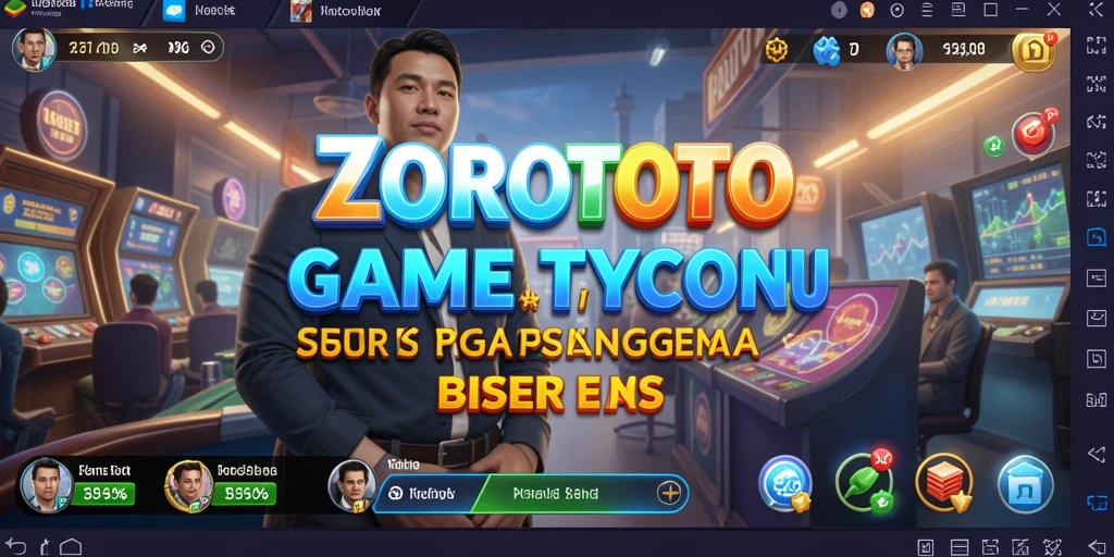 Tampilan gameplay ZOROTOTO yang menampilkan bisnis yang sedang berkembang.
